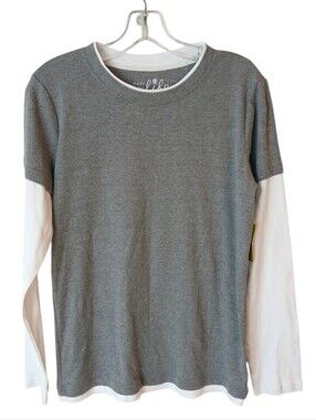 Made For Life Gray Layered-Look Long Sleeve Top Size Medium NWT